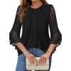 imageAvanova Women 34 Sleeve Sparkly Dressy Tunic Tops Bell Sleeve Elegant Blouse ShirtsBlack