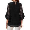 imageAvanova Women 34 Sleeve Sparkly Dressy Tunic Tops Bell Sleeve Elegant Blouse ShirtsBlack