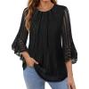 imageAvanova Women 34 Sleeve Sparkly Dressy Tunic Tops Bell Sleeve Elegant Blouse ShirtsBlack