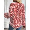 imageAvanova Women Boho Floral Blouses V Neck Top Lantern Long Sleeve ShirtFloral Red