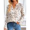 imageAvanova Women Boho Printed V Neck Tops Long Sleeve Shirts Work BlousesBeige Dots