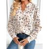 imageAvanova Women Boho Printed V Neck Tops Long Sleeve Shirts Work BlousesBeige Dots