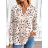 imageAvanova Women Boho Printed V Neck Tops Long Sleeve Shirts Work BlousesBeige Dots