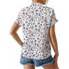 imageAvanova Women Button Down Short Sleeve Shirt Blouse V Neck Work Business TopFloral Beige
