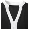 imageAvanova Women Color Block V Neck Blouse Shirt Short Sleeve Work Top Black White Medium