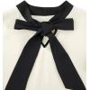imageAvanova Women Color Block V Neck Short Sleeve Blouses Shirts Work Elegant Dressy TopsBeige Tie Neck