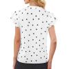 imageAvanova Women Color Block V Neck Short Sleeve Blouses Shirts Work Elegant Dressy TopsWhite Polka Dots