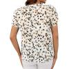 imageAvanova Women Heart Print Tulip Short Sleeve Shirt Blouse Notched V Neck Work TopFloral Beige