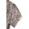 imageAvanova Women Heart Print Tulip Short Sleeve Shirt Blouse Notched V Neck Work TopKhaki Leopard