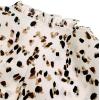 imageAvanova Women Leopard Print Ruffle V Neck Top 34 Long Sleeves Work Business Blouses ShirtBeige Dots