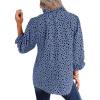 imageAvanova Women Leopard Print Ruffle V Neck Top 34 Long Sleeves Work Business Blouses ShirtBlue