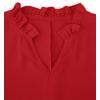 imageAvanova Women Leopard Print Ruffle V Neck Top 34 Long Sleeves Work Business Blouses ShirtDark Red