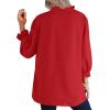 imageAvanova Women Leopard Print Ruffle V Neck Top 34 Long Sleeves Work Business Blouses ShirtDark Red