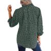 imageAvanova Women Leopard Print Ruffle V Neck Top 34 Long Sleeves Work Business Blouses ShirtGreen