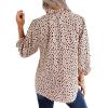 imageAvanova Women Leopard Print Ruffle V Neck Top 34 Long Sleeves Work Business Blouses ShirtKhaki
