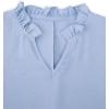 imageAvanova Women Leopard Print Ruffle V Neck Top 34 Long Sleeves Work Business Blouses ShirtLight Blue