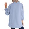 imageAvanova Women Leopard Print Ruffle V Neck Top 34 Long Sleeves Work Business Blouses ShirtLight Blue