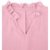 imageAvanova Women Leopard Print Ruffle V Neck Top 34 Long Sleeves Work Business Blouses ShirtLight Pink