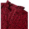 imageAvanova Women Leopard Print Ruffle V Neck Top 34 Long Sleeves Work Business Blouses ShirtRed
