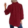 imageAvanova Women Leopard Print Ruffle V Neck Top 34 Long Sleeves Work Business Blouses ShirtRed