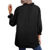imageAvanova Women Leopard Print Ruffle V Neck Top 34 Long Sleeves Work Business Blouses ShirtSolid Black