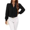 imageAvanova Women Long Sleeve Blouse V Neck Tops Work Business Casual ShirtsBlack