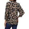 imageAvanova Women Polka Dot Long Sleeve Blouse Shirts Work Mock Neck Ruffle TopAllover Black