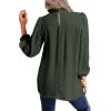 imageAvanova Women Polka Dot Long Sleeve Blouse Shirts Work Mock Neck Ruffle TopArmy Green