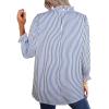 imageAvanova Women Polka Dot Long Sleeve Blouse Shirts Work Mock Neck Ruffle TopBlue Striped