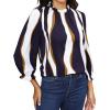 imageAvanova Women Polka Dot Long Sleeve Blouse Shirts Work Mock Neck Ruffle TopBlue White