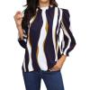 imageAvanova Women Polka Dot Long Sleeve Blouse Shirts Work Mock Neck Ruffle TopBlue White