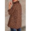 imageAvanova Women Polka Dot Long Sleeve Blouse Shirts Work Mock Neck Ruffle TopBrown Leopard