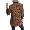 imageAvanova Women Polka Dot Long Sleeve Blouse Shirts Work Mock Neck Ruffle TopBrown Leopard