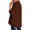 imageAvanova Women Polka Dot Long Sleeve Blouse Shirts Work Mock Neck Ruffle TopCoffee Brown