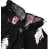 imageAvanova Women Polka Dot Long Sleeve Blouse Shirts Work Mock Neck Ruffle TopFeather Black