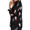 imageAvanova Women Polka Dot Long Sleeve Blouse Shirts Work Mock Neck Ruffle TopFeather Black