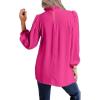 imageAvanova Women Polka Dot Long Sleeve Blouse Shirts Work Mock Neck Ruffle TopHot Pink