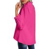 imageAvanova Women Polka Dot Long Sleeve Blouse Shirts Work Mock Neck Ruffle TopHot Pink