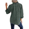 imageAvanova Women Polka Dot Long Sleeve Blouse Shirts Work Mock Neck Ruffle TopLeopard Green