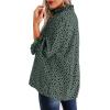 imageAvanova Women Polka Dot Long Sleeve Blouse Shirts Work Mock Neck Ruffle TopLeopard Green