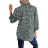 imageAvanova Women Polka Dot Long Sleeve Blouse Shirts Work Mock Neck Ruffle TopLeopard Green Gold