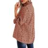 imageAvanova Women Polka Dot Long Sleeve Blouse Shirts Work Mock Neck Ruffle TopLeopard Pink