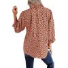 imageAvanova Women Polka Dot Long Sleeve Blouse Shirts Work Mock Neck Ruffle TopLeopard Pink