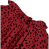 imageAvanova Women Polka Dot Long Sleeve Blouse Shirts Work Mock Neck Ruffle TopLeopard Red