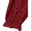 imageAvanova Women Polka Dot Long Sleeve Blouse Shirts Work Mock Neck Ruffle TopLeopard Red