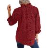 imageAvanova Women Polka Dot Long Sleeve Blouse Shirts Work Mock Neck Ruffle TopLeopard Red