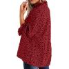 imageAvanova Women Polka Dot Long Sleeve Blouse Shirts Work Mock Neck Ruffle TopLeopard Red