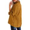 imageAvanova Women Polka Dot Long Sleeve Blouse Shirts Work Mock Neck Ruffle TopLeopard Yellow