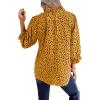 imageAvanova Women Polka Dot Long Sleeve Blouse Shirts Work Mock Neck Ruffle TopLeopard Yellow