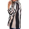 imageAvanova Women Polka Dot Long Sleeve Blouse Shirts Work Mock Neck Ruffle TopMuti Striped